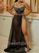 Sexy V-neck Spaghetti straps Side slit Mermaid Prom Dresses ,SW1355