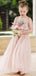 Lovely Spaghetti Strap Sleeveless A Line Tulle Flower Girl Dresses,GTE2137
