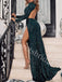 Sexy Long sleeves Side slit Sheath Prom Dresses,SW1795