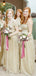 Gold Tulle Convertible Sleeveless Sweetheart Elegant  Long A-line Bridesmaid Dresses, WG200