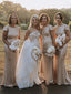 Simple Sexy Round Neck Mermaid Sequin Party Dresses Bridesmaid Dresses, SW1102