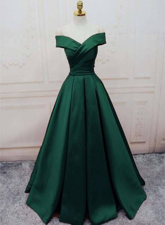 Simple Burgundy Off The Shoulder A Line Floor Length Long Prom Dresses ,MD368