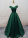 Simple Burgundy Off The Shoulder A Line Floor Length Long Prom Dresses ,MD368