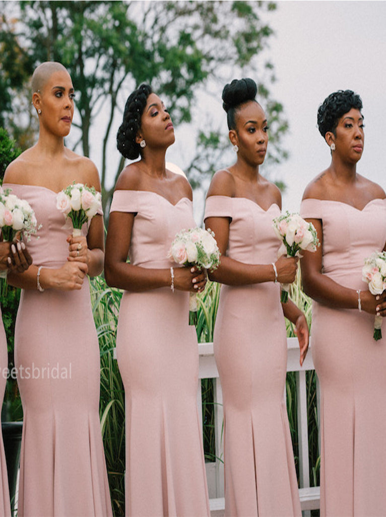 Off-shoulder Mermaid Elegant Simple Pretty Long Bridesmaid Dresses,SWE1310