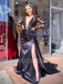 Sexy V-neck Long sleeves Side slit A-line Prom Dresses, SW1331