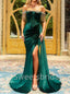 Elegant Sweetheart Off-shoulder Side slit Mermaid Prom Dresses,  SW1416