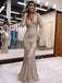 Sexy V-neck Long sleeves Mermaid Prom Dresses,SW1809