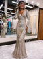 Sexy V-neck Long sleeves Mermaid Prom Dresses,SW1809