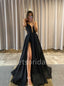 Sexy V-neck A-line Side slit Sleeveless Prom Dresses ,SW1336