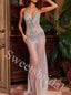 Sexy V-neck Sleeveless Mermaid Long Prom Dress,SW1947
