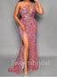 Sexy One-shoulder Side slit Mermaid Prom Dresses, SW1458
