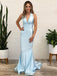 Mermaid V-neck Halter Long Prom Dresses.SW1193