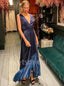 Elegant V-neck Sleeveless A-line Simple Prom Dresses ,SW1298