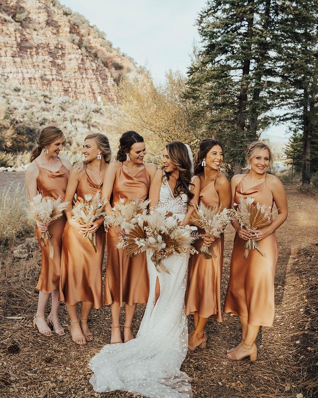 Short Tan Bridesmaid Dresses