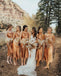 Simple Spaghetti Strap Mermaid Short Bridesmaid Dresses Online, SWE1232