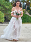 Simple Sexy Off-shouder Sweetheart Lace applique Wedding Dresses, DB0208