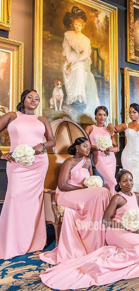 Sexy Halter Mermaid Sleeveless Long Bridesmaid Dresses,SWE1261
