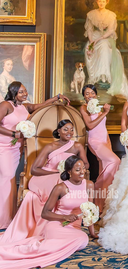 Sexy Halter Mermaid Sleeveless Long Bridesmaid Dresses,SWE1261