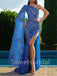 Sexy One-shoulder Side slit Mermaid Prom Dresses, SW1420