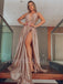 Sexy V-neck Sleeveless Side slit A-line Simple Prom Dresses ,SW1299
