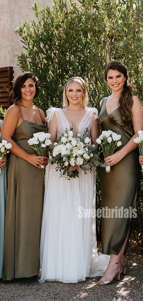 Mismatched Mermaid Soft Satin Short Bridesmaid Dresses Online ,SWE1239
