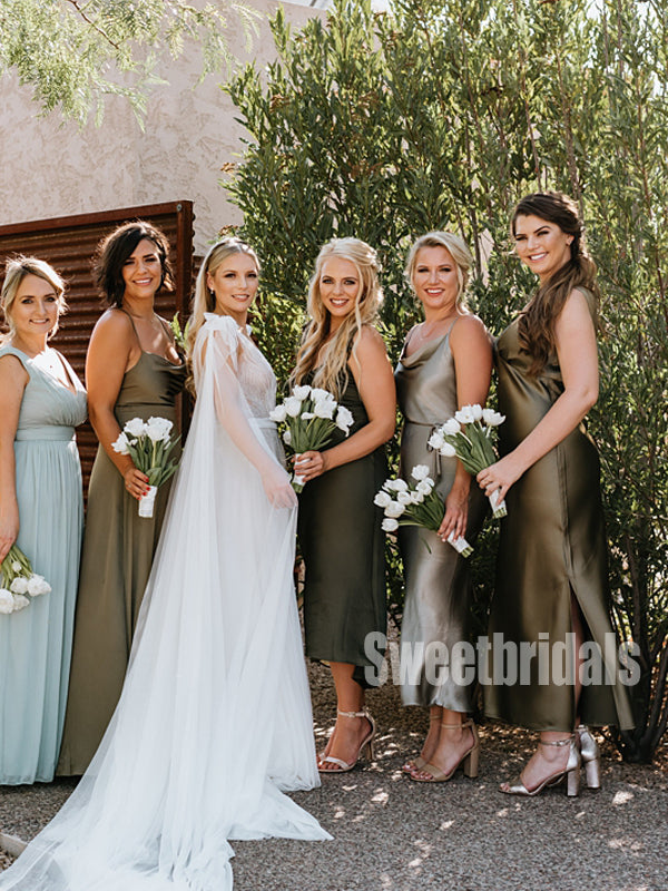 Mismatched Mermaid Soft Satin Short Bridesmaid Dresses Online ,SWE1239