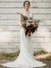 Simple V-neck Spaghetti straps Mermaid Lace applique Wedding Dresses, DB0224