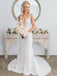 Simple V-neck Mermaid Lace applique Wedding Dresses,DB0245