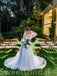 Simple V-neck Lone sleeves  A-line Lace applique Wedding Dresses,DB0217