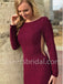 Elegant Long sleeves Open back Mermaid Prom Dresses, SW1512