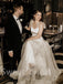 Simple V-neck Spaghetti straps A-line Wedding Dresses,DB0215