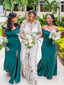 Simple Off-shoulder Mermaid Side Slit Long Bridesmaid Dresses,SWE1263