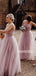 Charming One-shoulder Tulle Floor Length Long Bridesmaid Dresses. SW1166