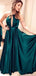 Simple Halter Criss Cross A Line Satin Long Evening Prom Dresses, MD384