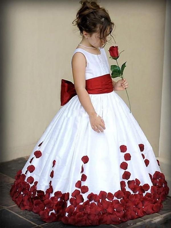Lovely Long Flower Girl Dresses with Bow GTE2112 – sweetbridals