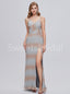 Sexy V-neck Spaghetti straps Side slit Mermaid Prom Dresses, SW1489