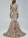 Elegant V-neck Long sleeves Mermaid Prom Dresses,SW1482