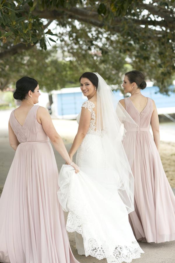 Simple V Neck Sleeveless Chiffon A Line Floor Length Long Bridesmaid Dresses, SW1041
