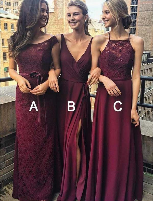 Burgundy Charming A/B/C Pattern Bridesmaid Dresses,Long Bridesmaid Dre sweetbridals Burgundy Charming A/B/C Pattern Bridesmaid Dresses,Long Bridesmaid Dre sweetbridals