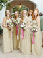 Gold Tulle Convertible Sleeveless Sweetheart Elegant  Long A-line Bridesmaid Dresses, WG200