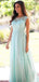 Pretty Lace Top A Line Sleeveless Floor Length Chiffon Long Bridesmaid Dresses, SW1014