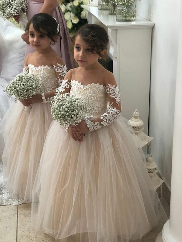 Flower girl hotsell dresses champagne colour