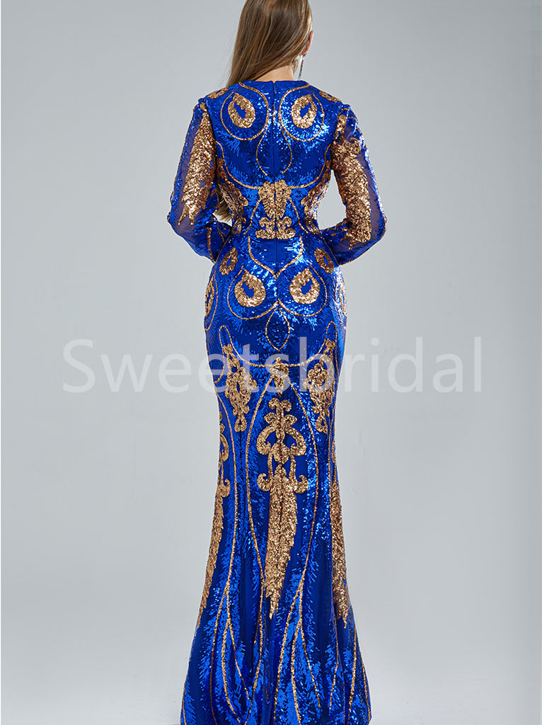 Elegant Long sleeves Strapless Prom Dresses, SW1486