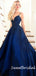 Sexy V-neck Spaghetti Strap A-line Tulle Lace Long Prom Dresses.SW1181