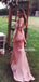 Charming Mermaid V-neck Soft Satin Long Bridesmaid Dresses, SW1017