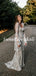 Vintage Sexy Mermaid Lace Long Sleeves Long Wedding Dresses Evening Dresses,WD1144