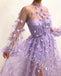 Sexy Sweetheart Long sleeves A-line Long Prom Dress,SW1945