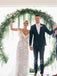 Simple V-neck Spaghetti straps Off-shoulder A-line Wedding Dresses,  DB0225