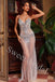 Sexy V-neck Sleeveless Mermaid Long Prom Dress,SW1947