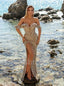Sexy Sweetheart Off-shoulder Side slit Mermaid Simple Prom Dresses ,SW1306